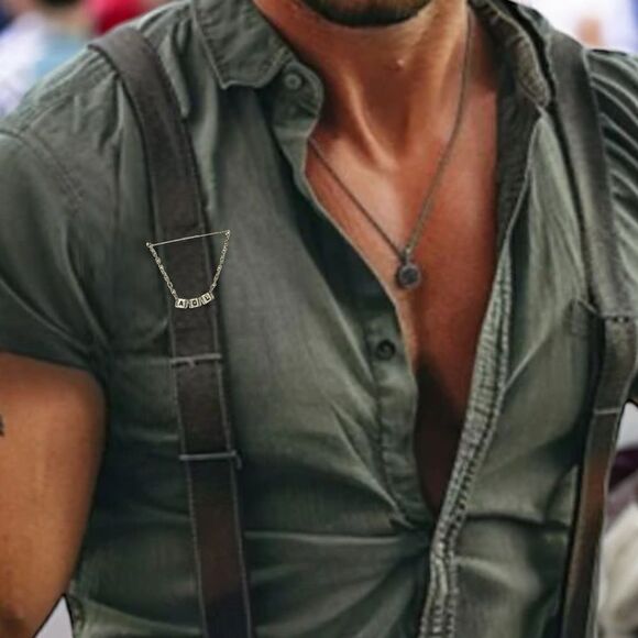 Vintage Hickok Silver Tone Chain Tie Bar Crocodile Clip Initials ACL Repurposed - Picture 7 of 11